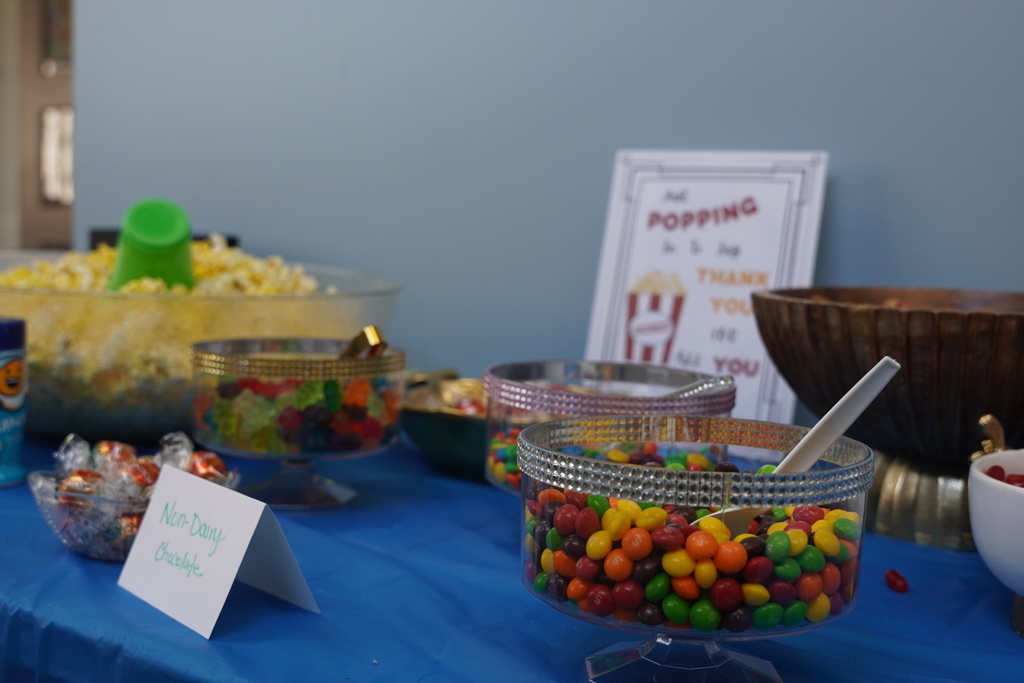 A popcorn bar set up at Northeastern Elementary