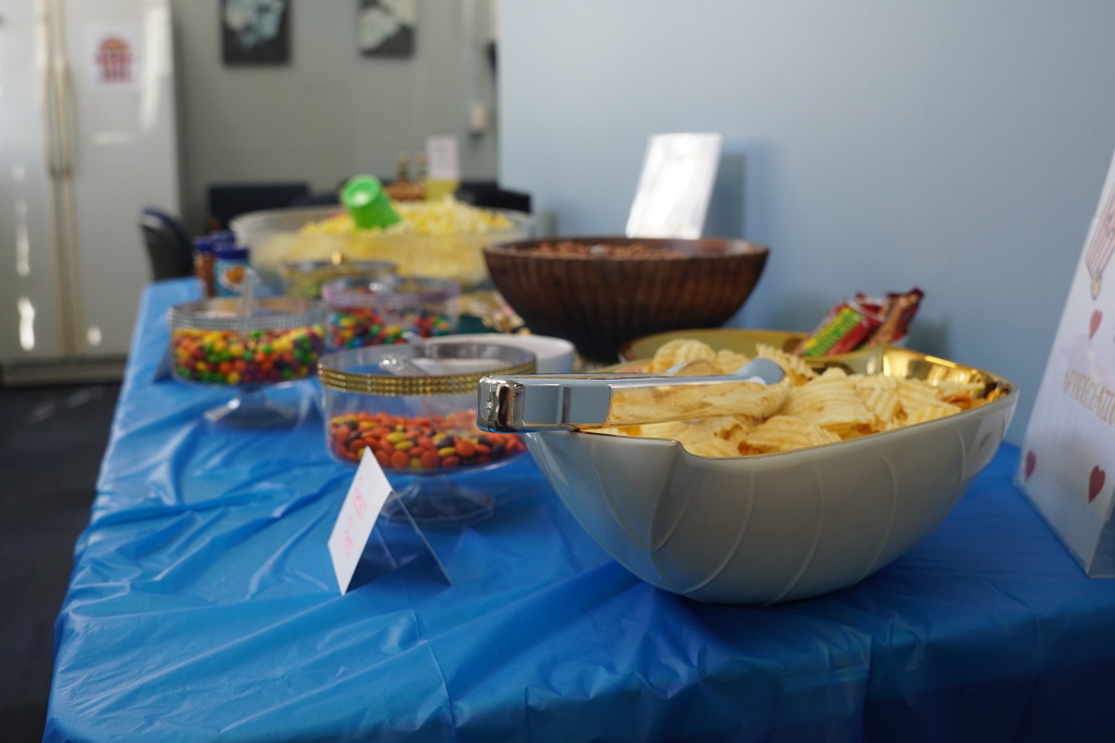 A popcorn bar set up at Northeastern Elementary