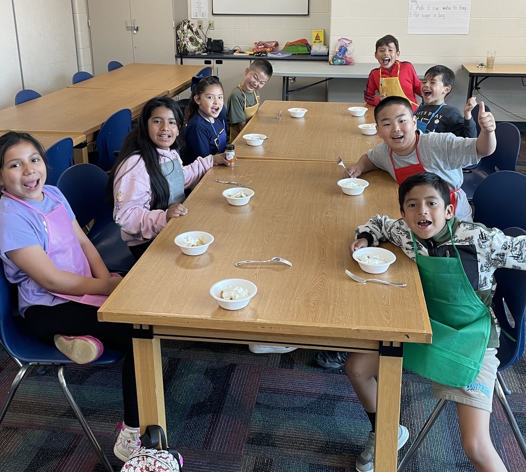 Cooking class at the CERC with elementary ELL students.