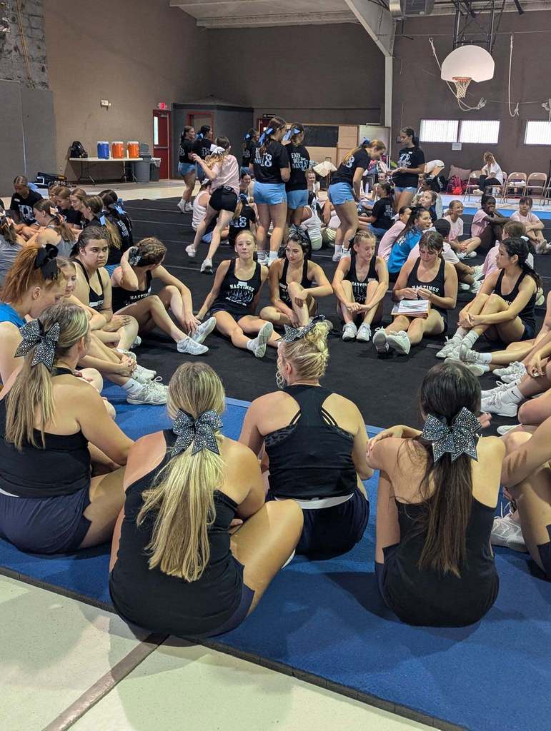 Hastings cheer at the North American Spirit Power Camp.