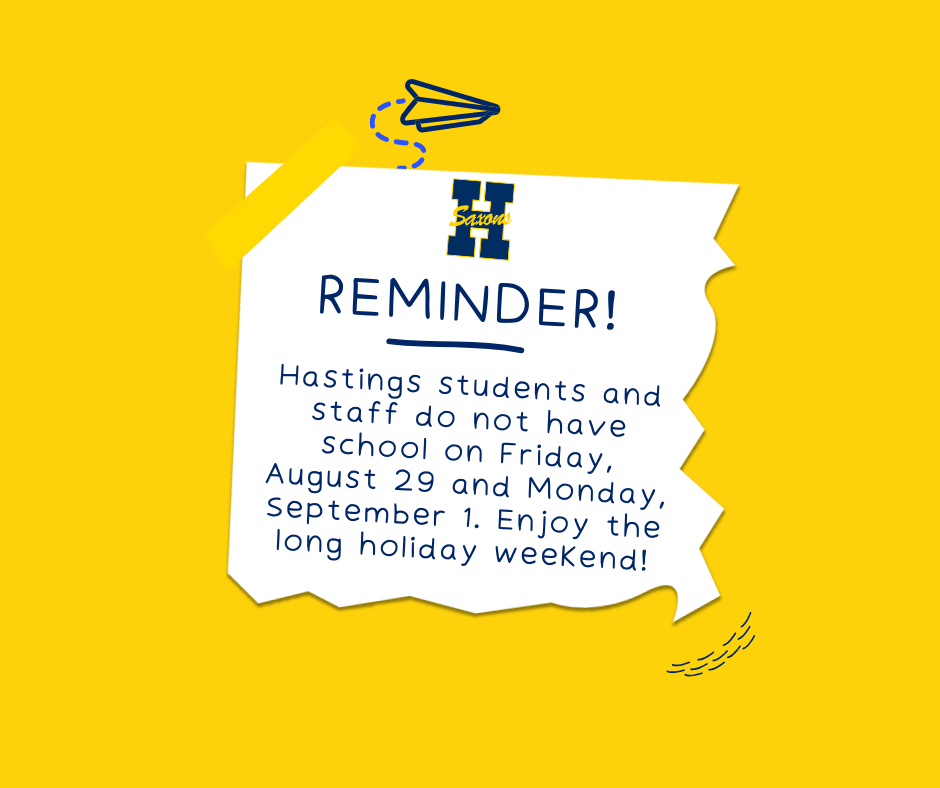 No school on August 29 and September 1