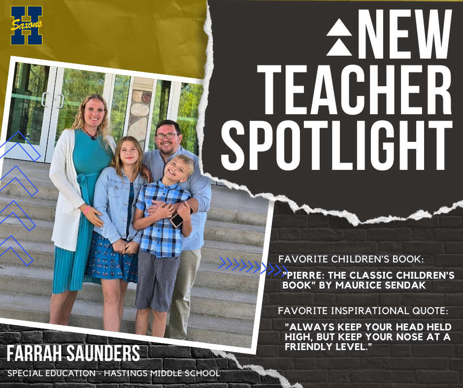 FARRAH SAUNDERS NEW TEACHER SPOTLIGHT