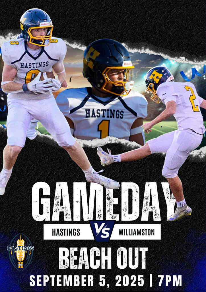 September 5 Hastings vs. Williamston football game flyert