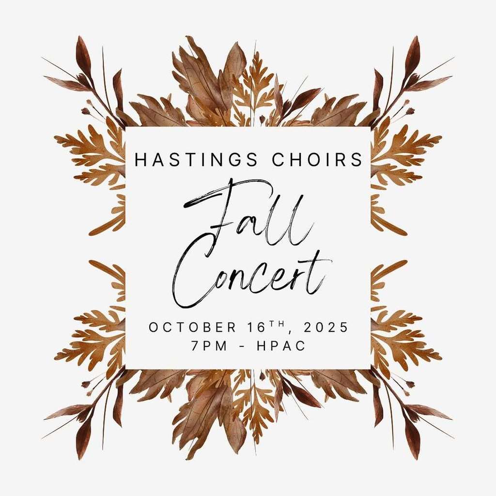 Poster promoting the Hastings Choirs Fall Concert