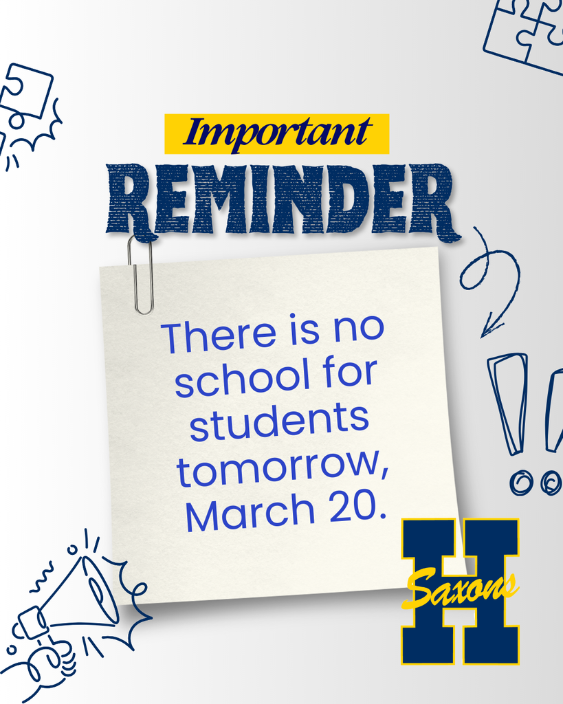 Banner - no school tomorrow, March 20