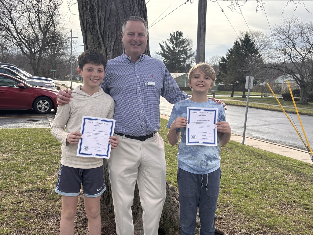 Students posing for their Citizen of the Month photo