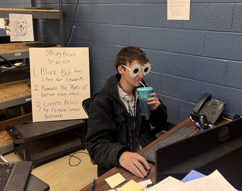 The tech department works throughout spring break