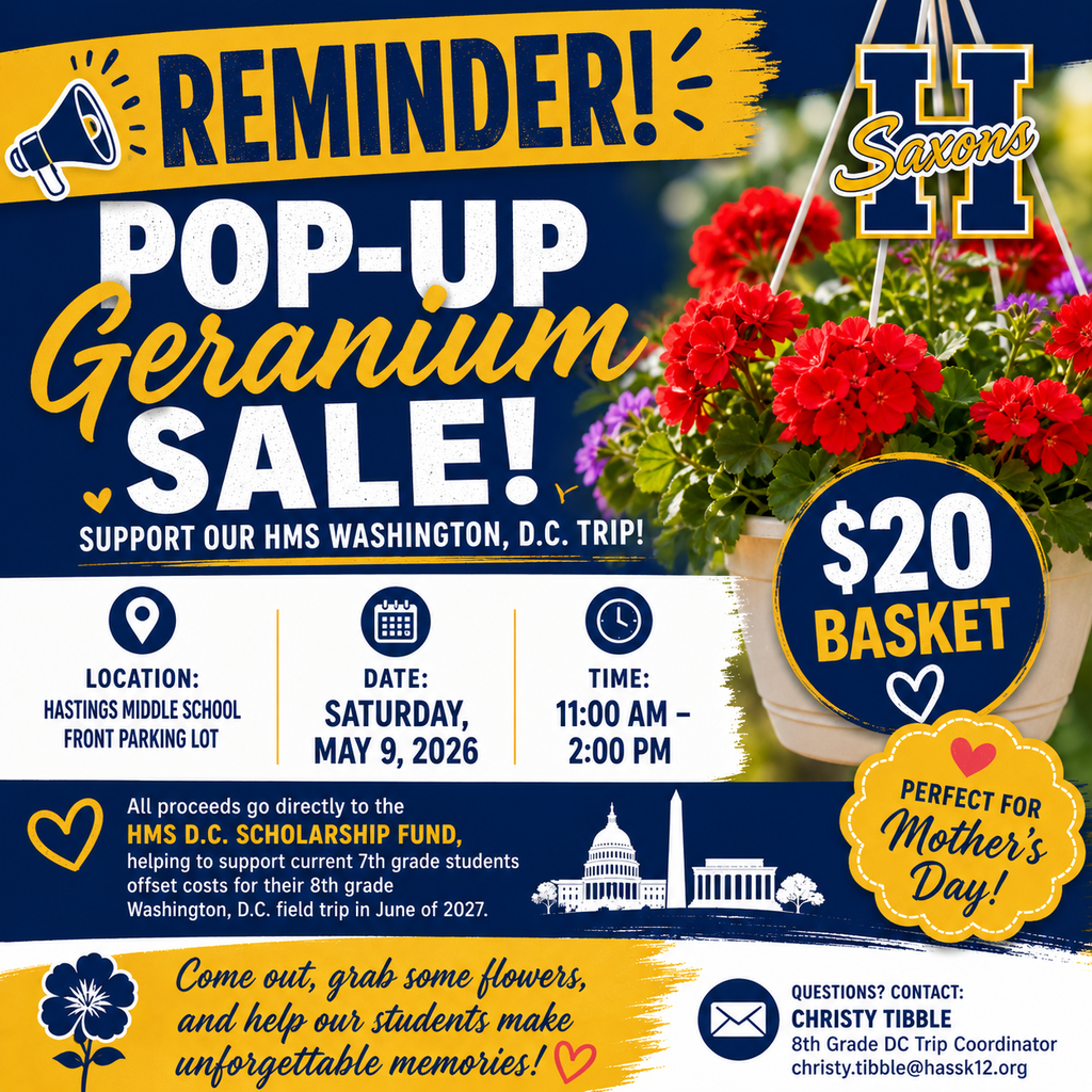 Reminder Geranium Sale