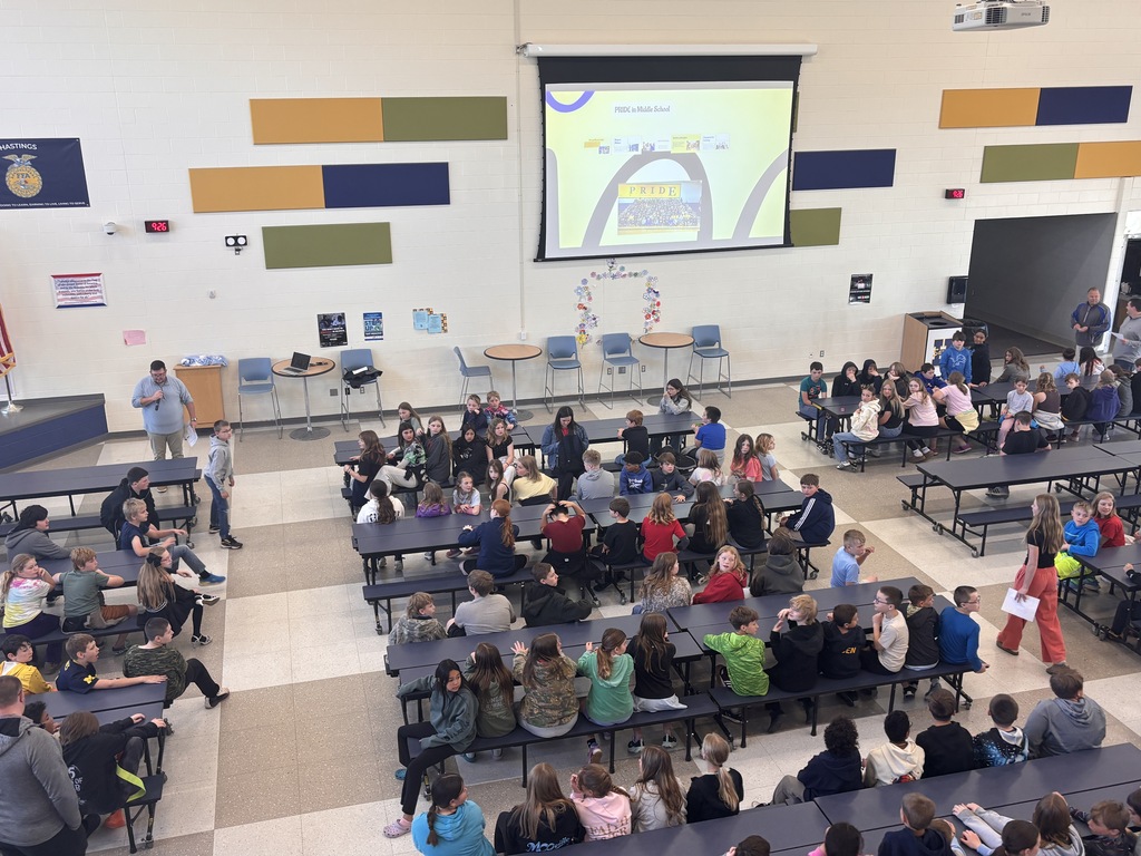 Fifth graders walk the halls of Hastings Middle School