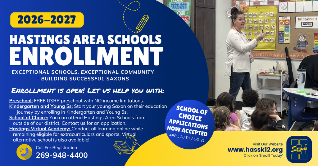 Hastings Area Schools enrollment is open