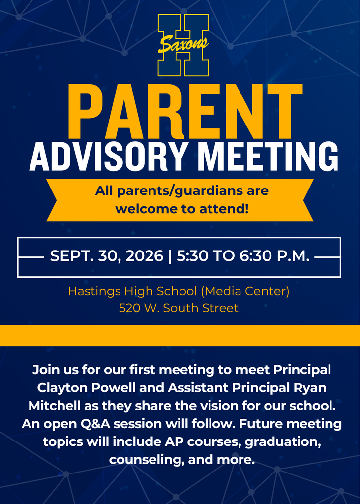 Flyer that says Parent Advisory Meeting and lists all of the information about the meeting.