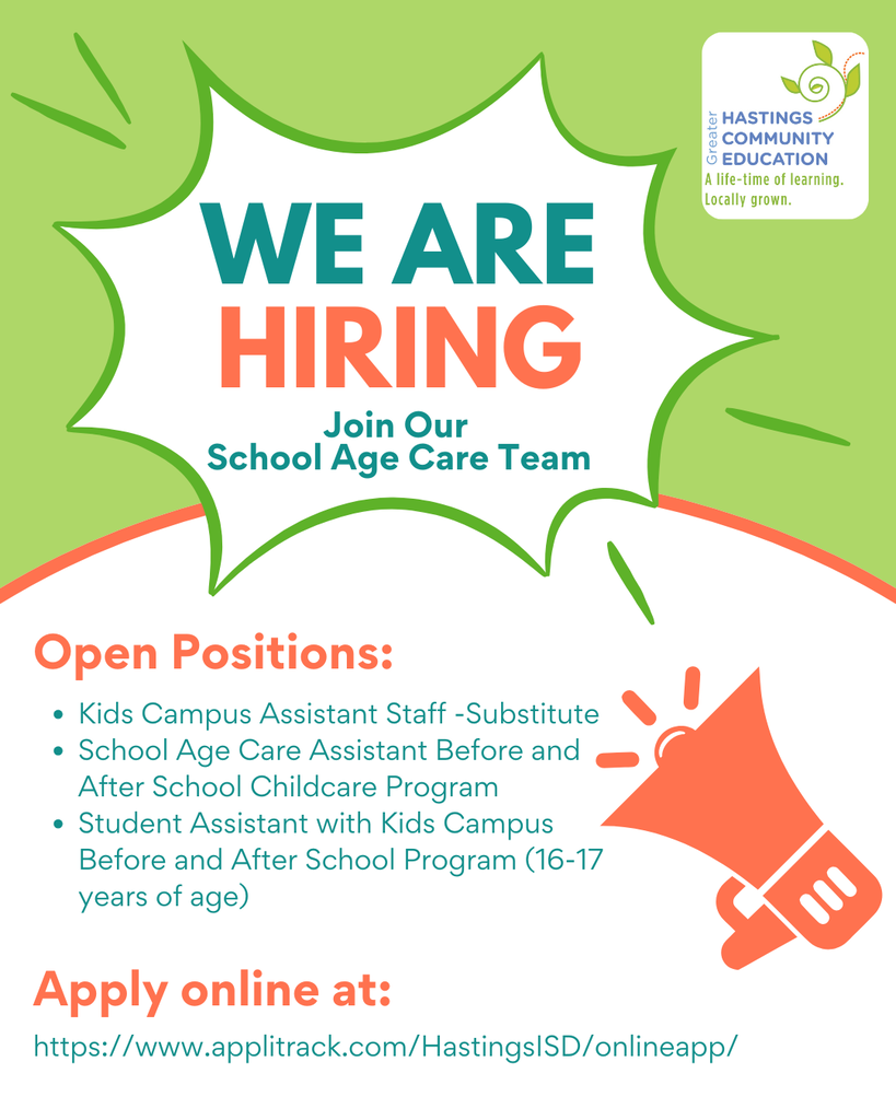 School Age Care Positions
