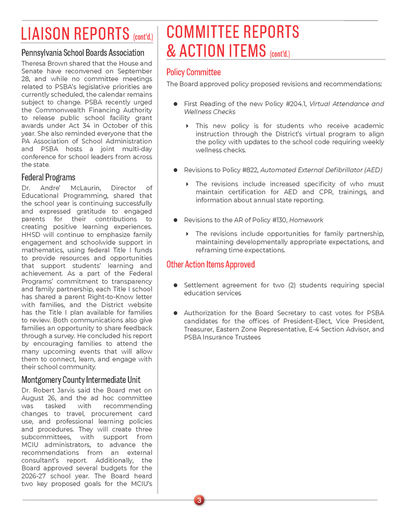 Board Notes September 2026