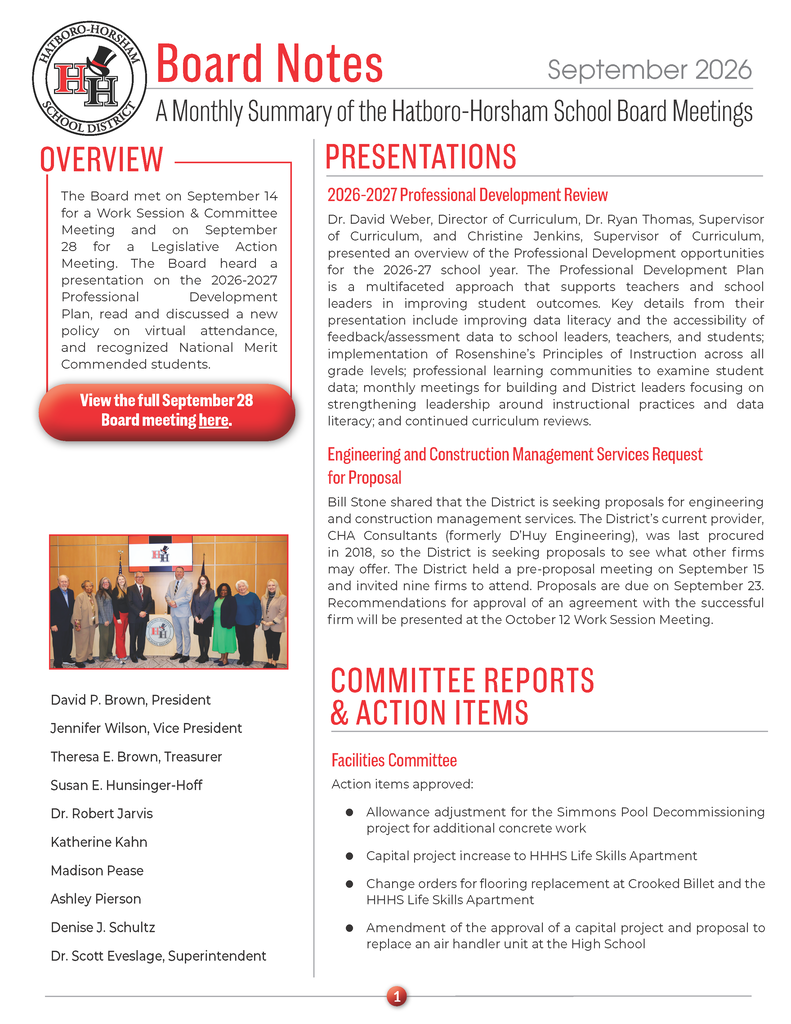 Board Notes September 2026