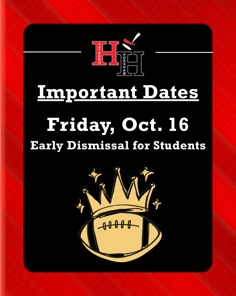Important Dates: Friday, Oct. 16, Early Dismissal for Students.