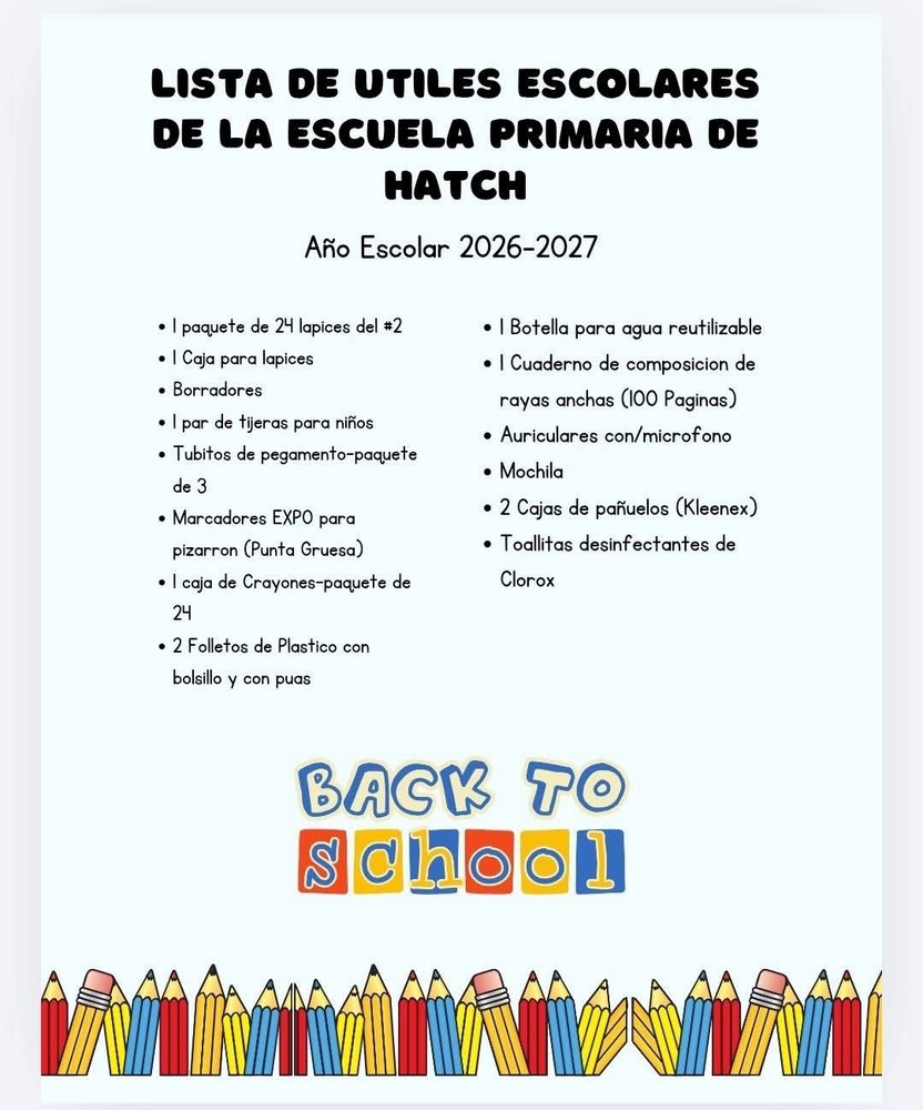 HES Schhool Supply List (Spanish)