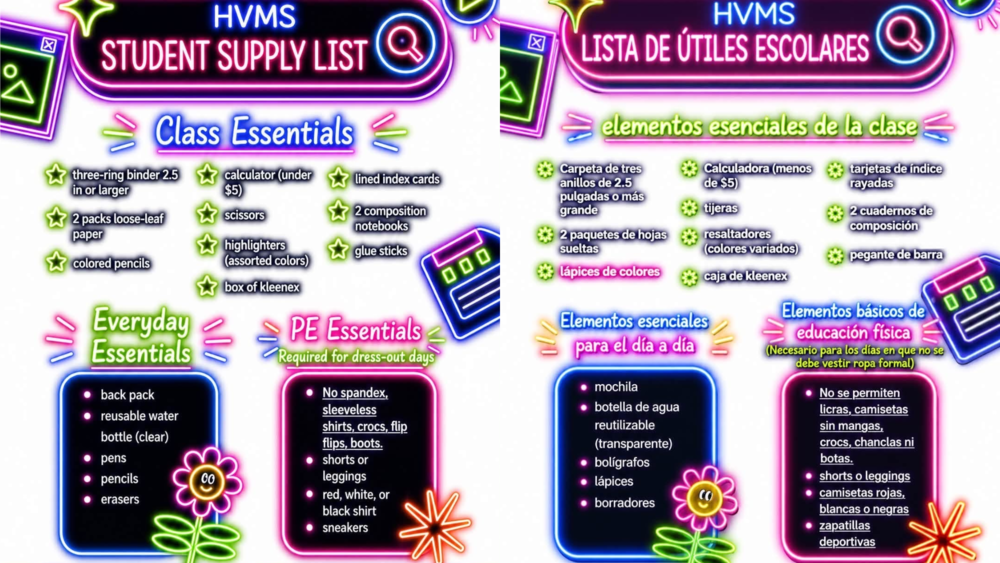 HVHS Supply List