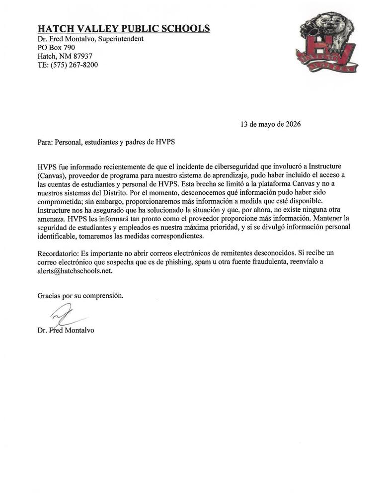 Cyber security information flyer Spanish