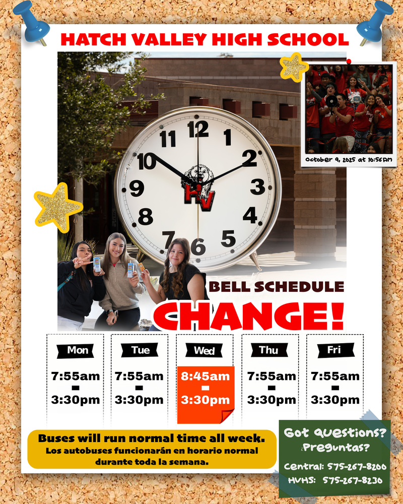 HVHS Bell Schedule Change 