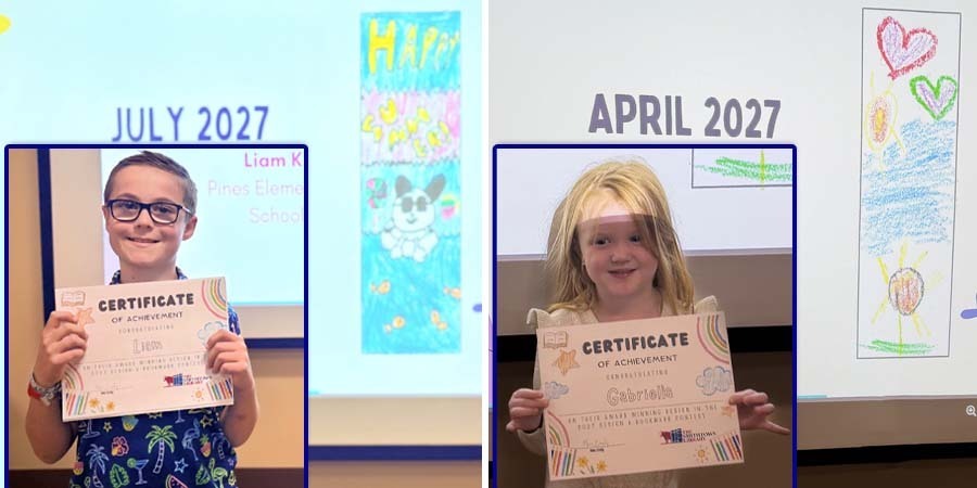 Pines Students Recognized in Smithtown Library Bookmark Contest