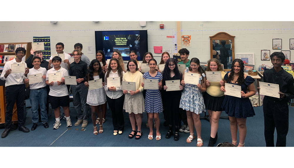 Hauppauge Middle School Celebrates Inaugural Junior Tri-M Music Honor Society Induction