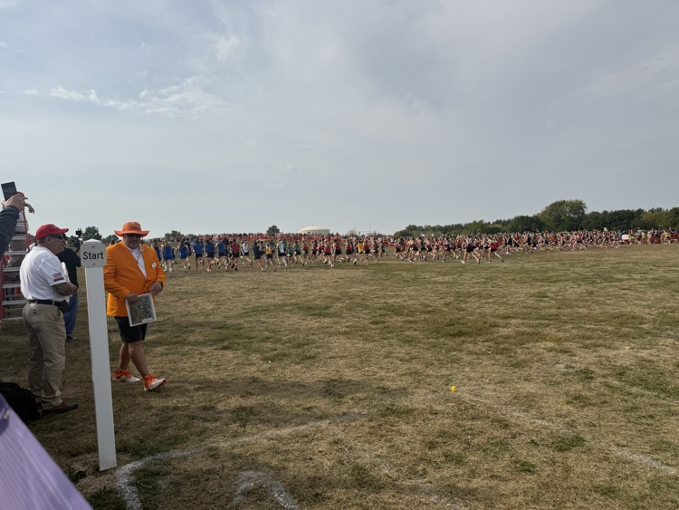 182 girls running in the 2A State Cross Country Meet
