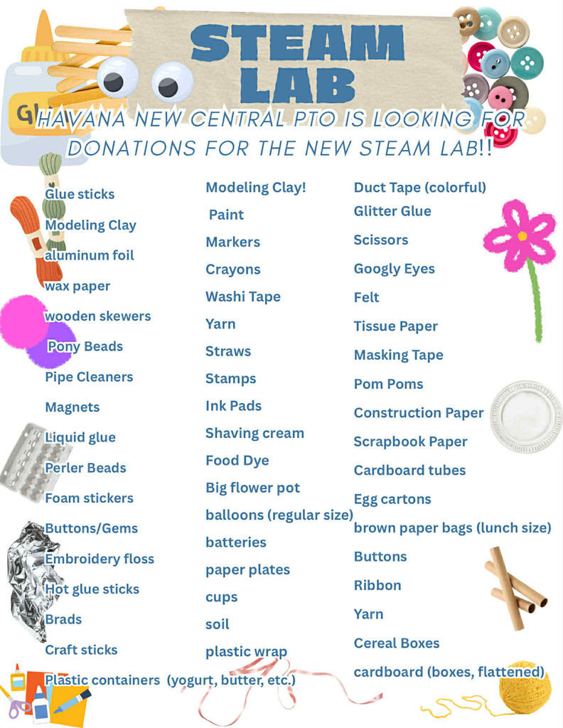 List of STEAM supplies the community could donate