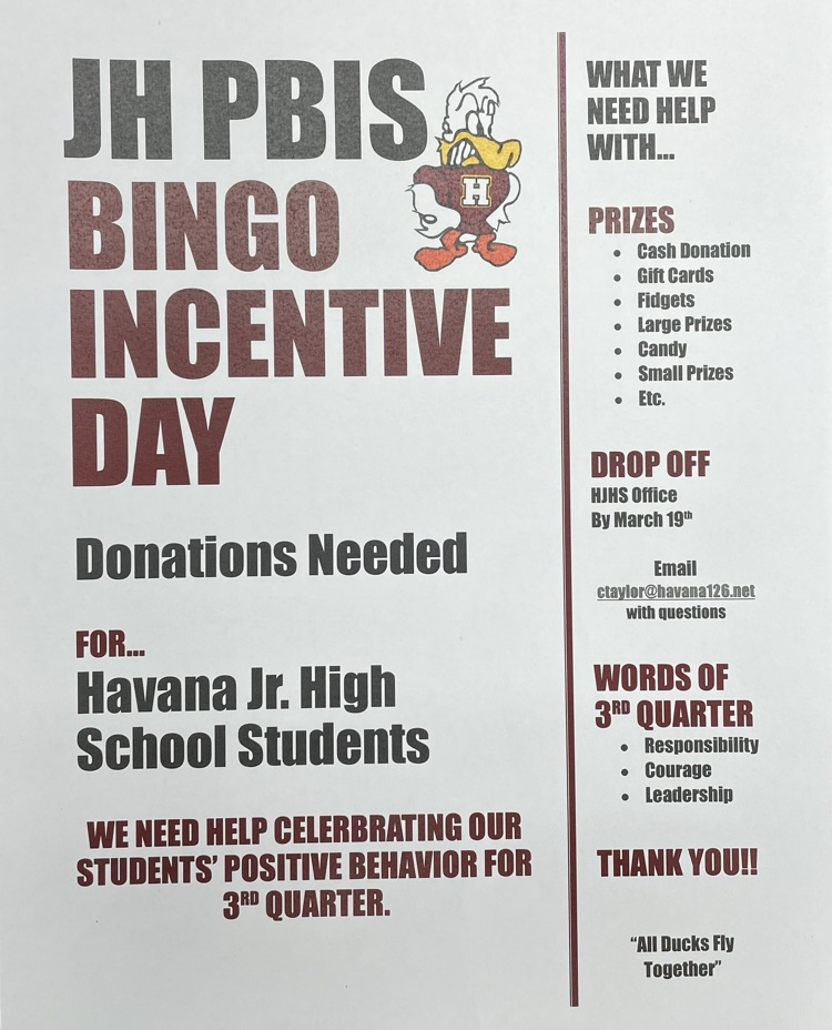 BINGO for PBIS Incentive Day