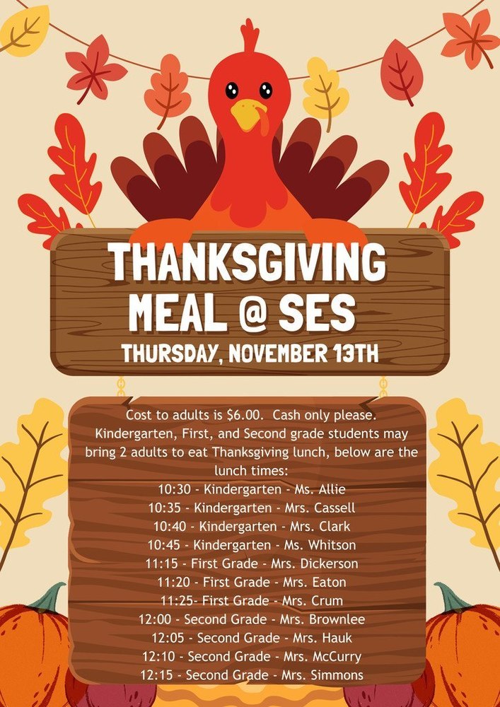 Thanksgiving Meal @ SES - Thursday, November 13th 