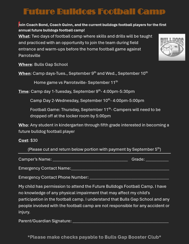 Bulls Gap Bulldogs Football Camp