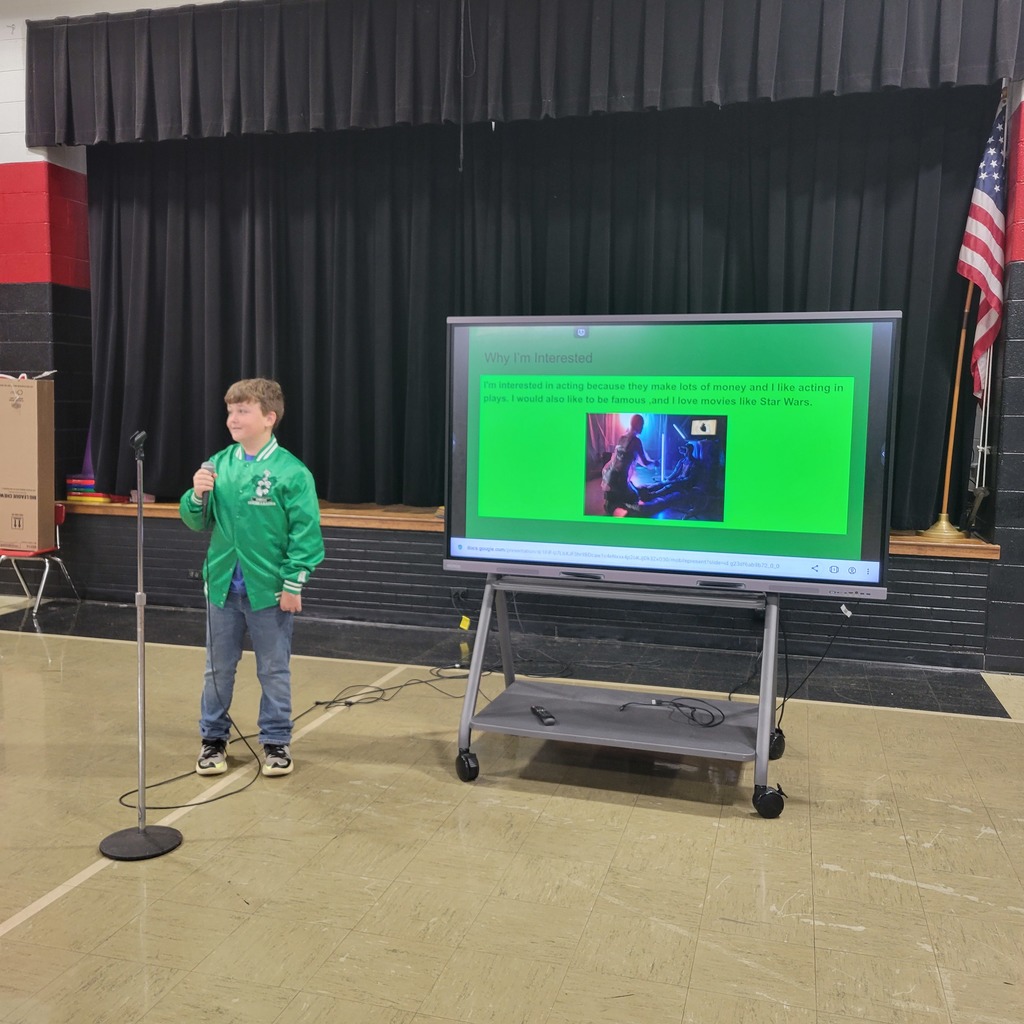 student giving presentation