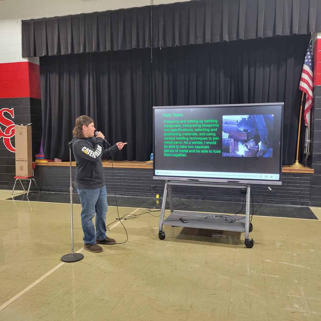 student giving presentation