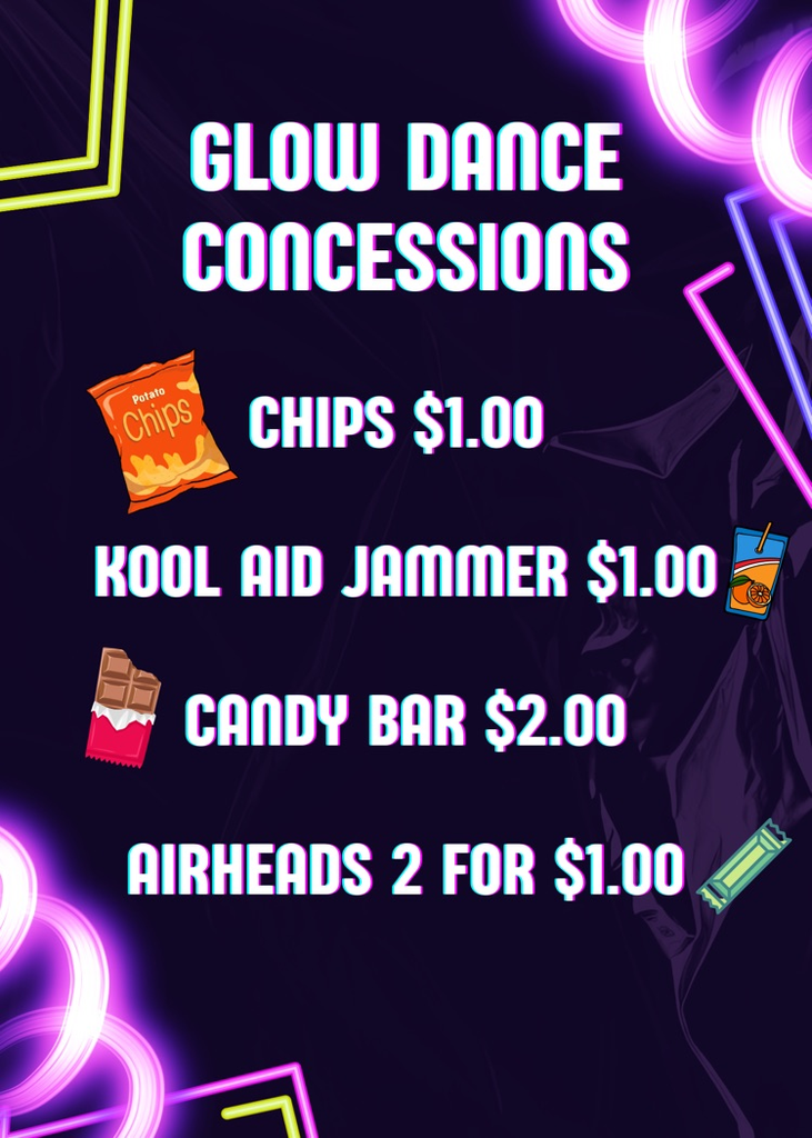 Concession Prices for Glow Dance