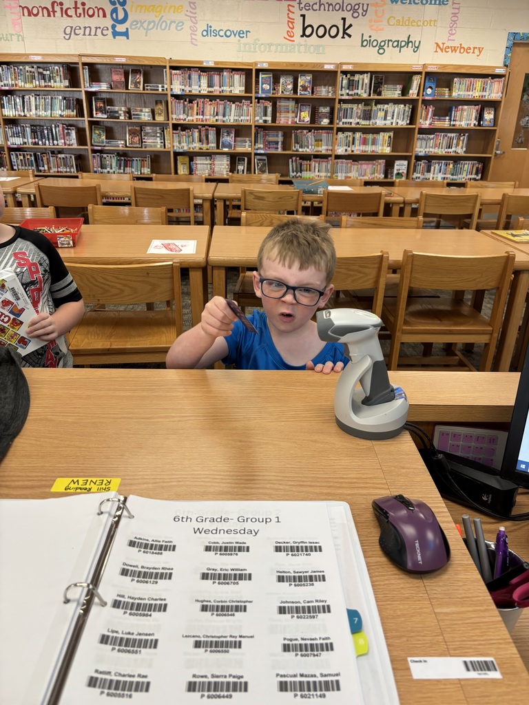 1st Graders doing self checkout