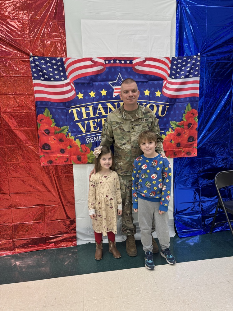 man with two children