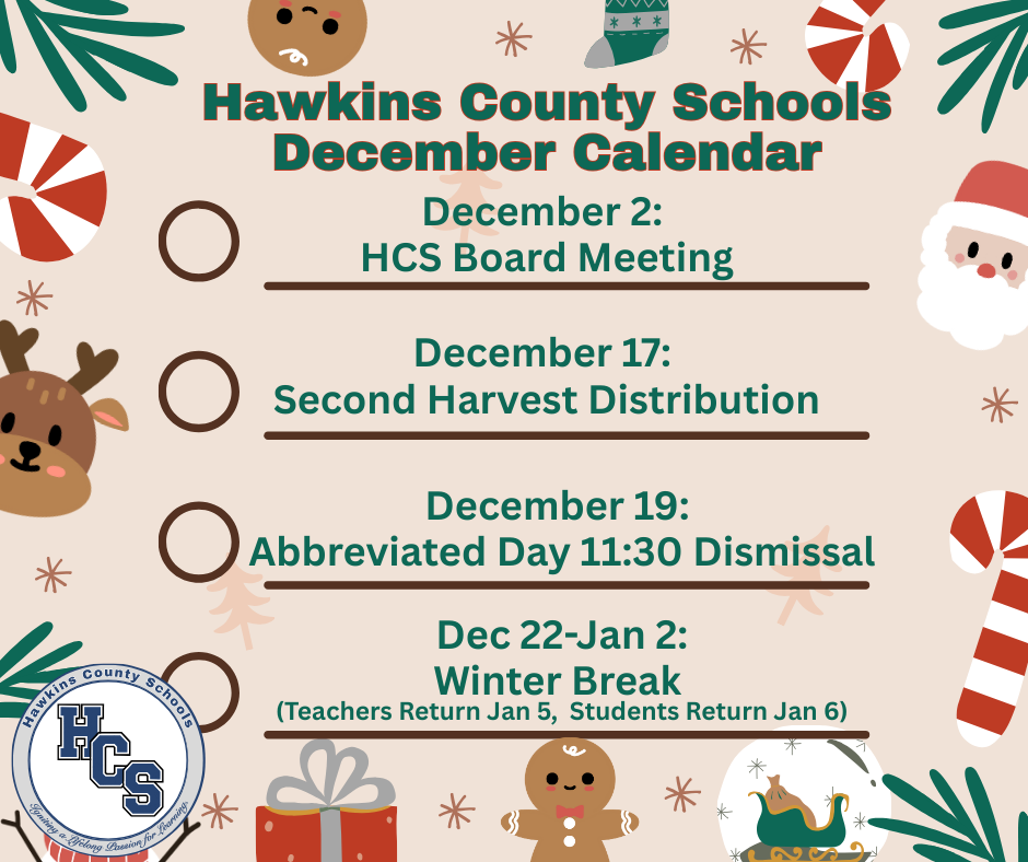 Hawkins County Schools December Calendar (2)