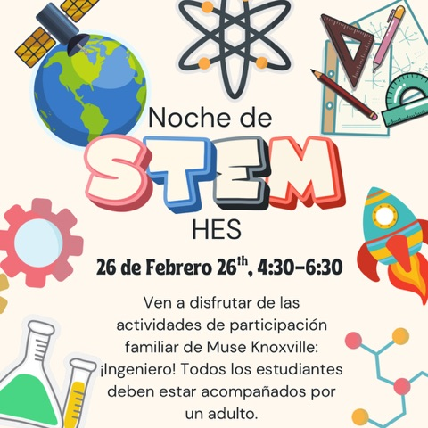 Spanish STEM night invitation