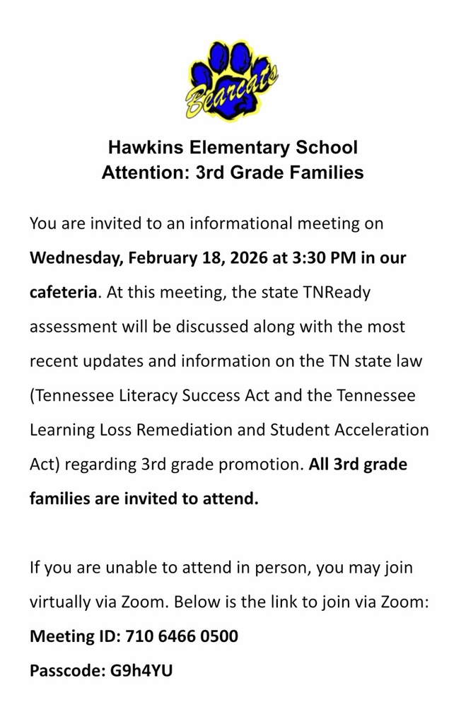 3rd Grade Informational Meeting- English