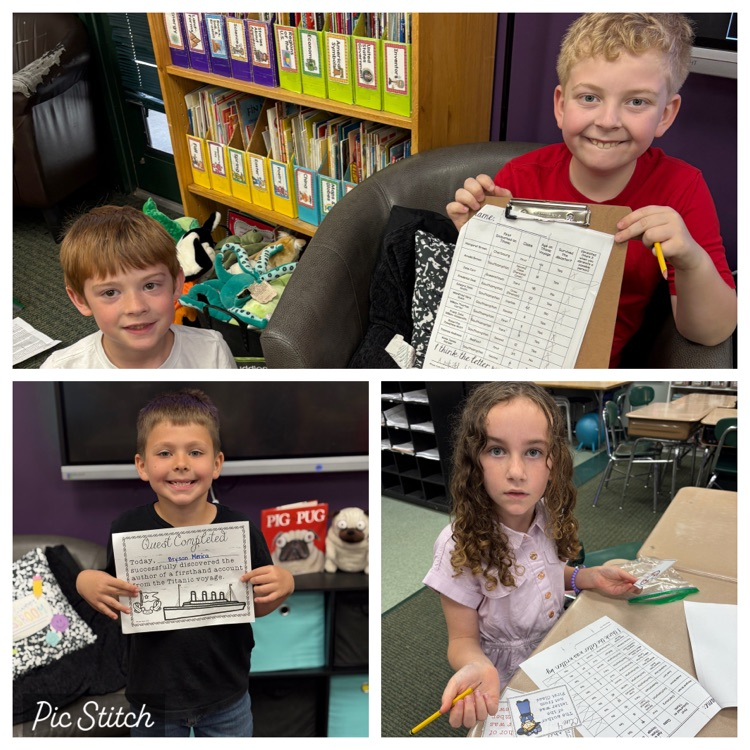 4 students with papers