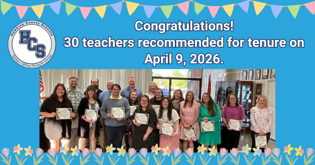 Congratulations! Picture of teachers accepted for tenure. 
