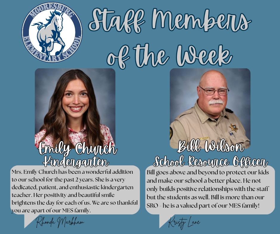 Emily Church and Bill Wilson, Staff Members of the Week