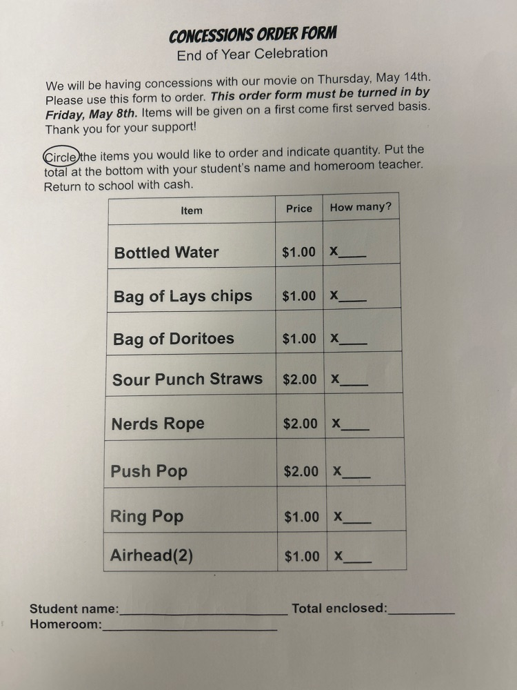 concession form