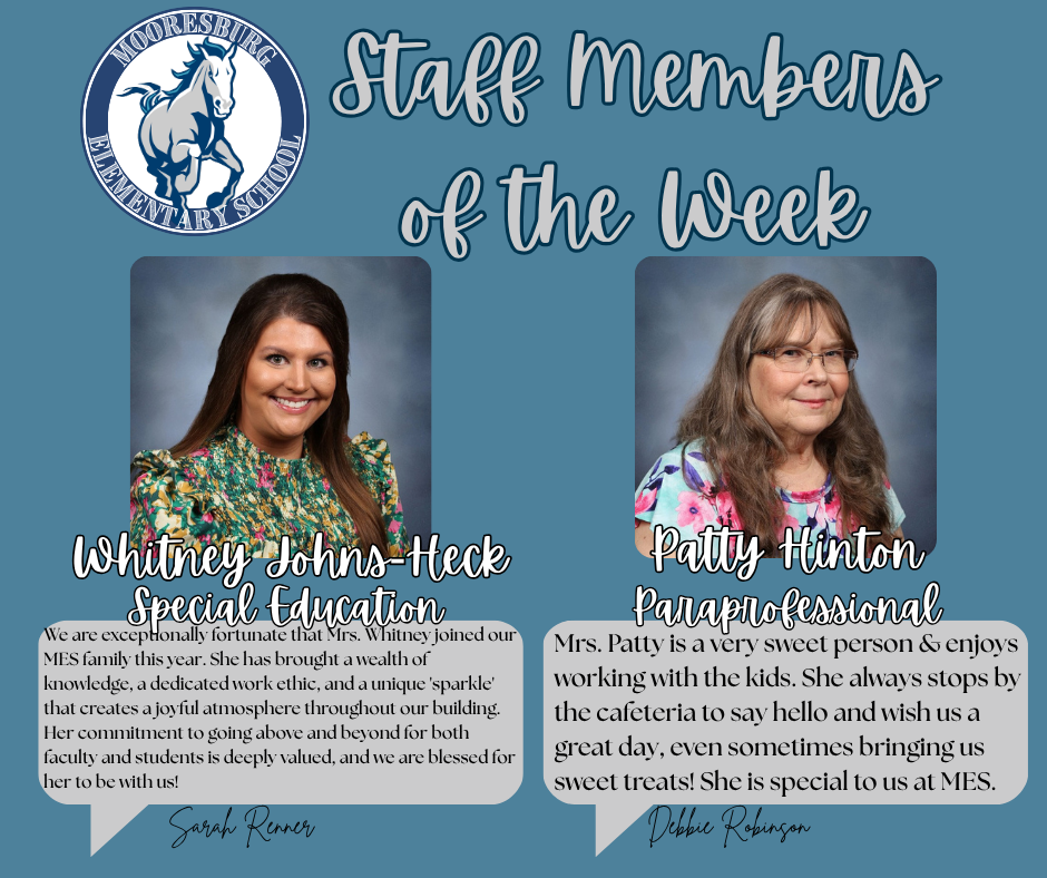 Staff Members of the Week, Whitney Heck and Patty Hinton