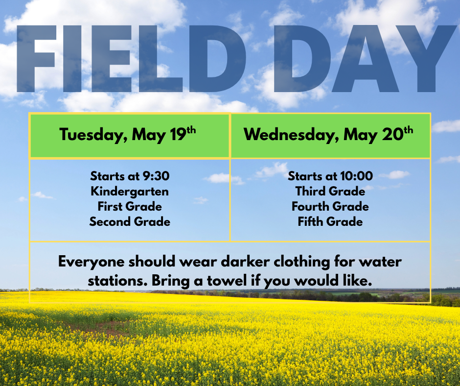 Field Day schedule.