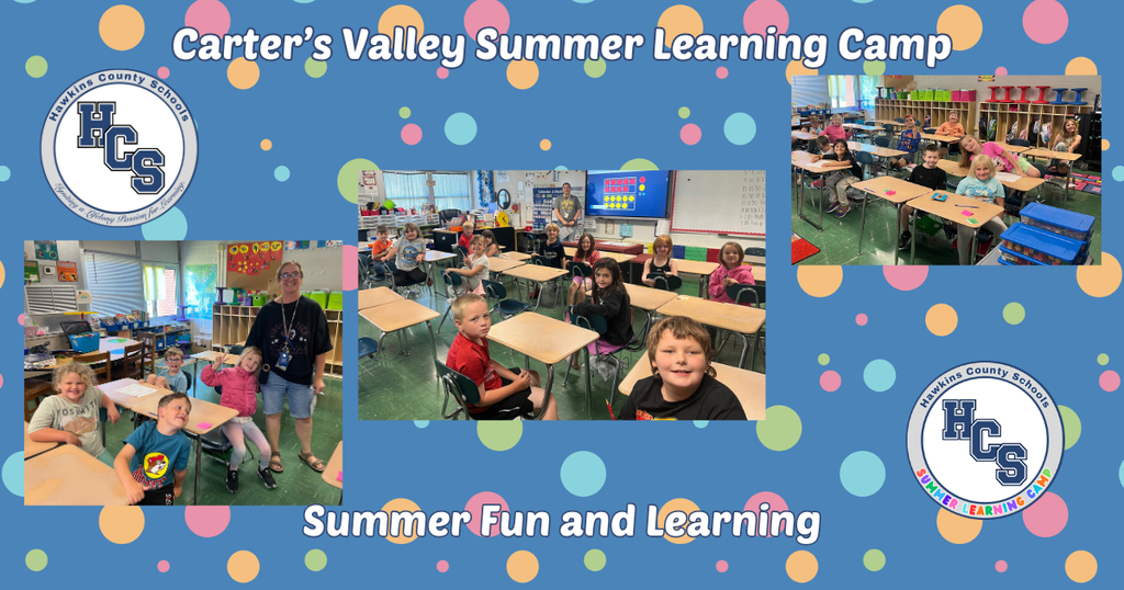 Pictures of students at summer learning camp at CVES