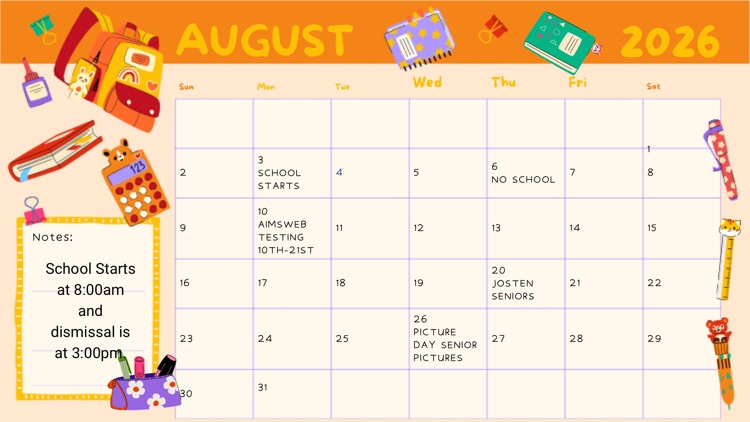 August Calendar