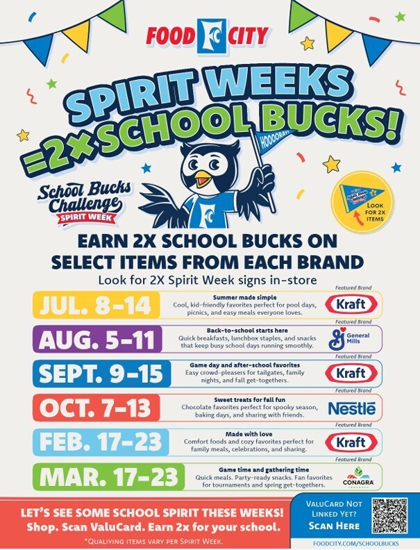 Food City Spirit Week flyer