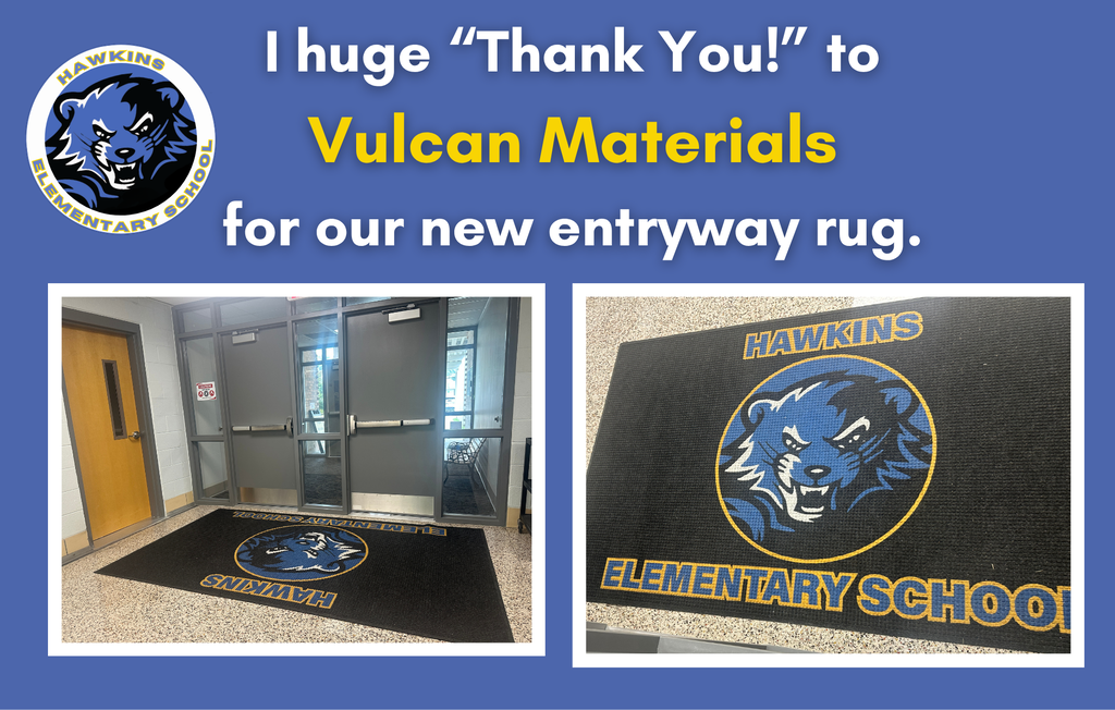 A huge "Thank You" to Vulcan Materials for our new entryway rug.