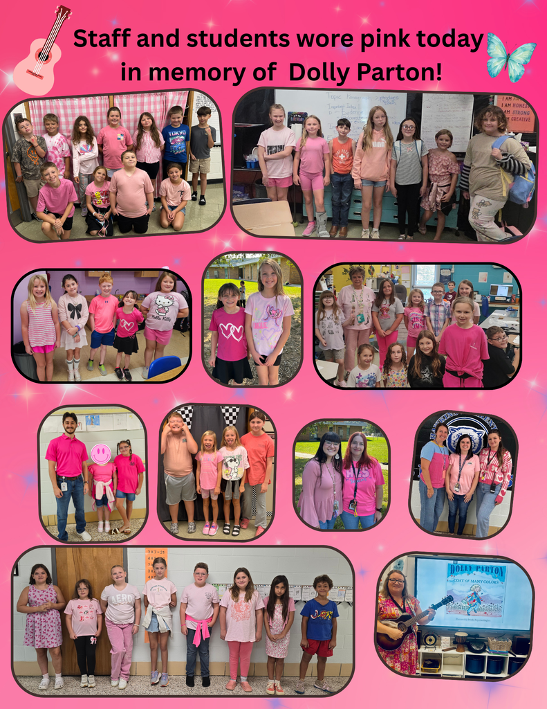Staff and students wore pink today in memory of  Dolly Parton.