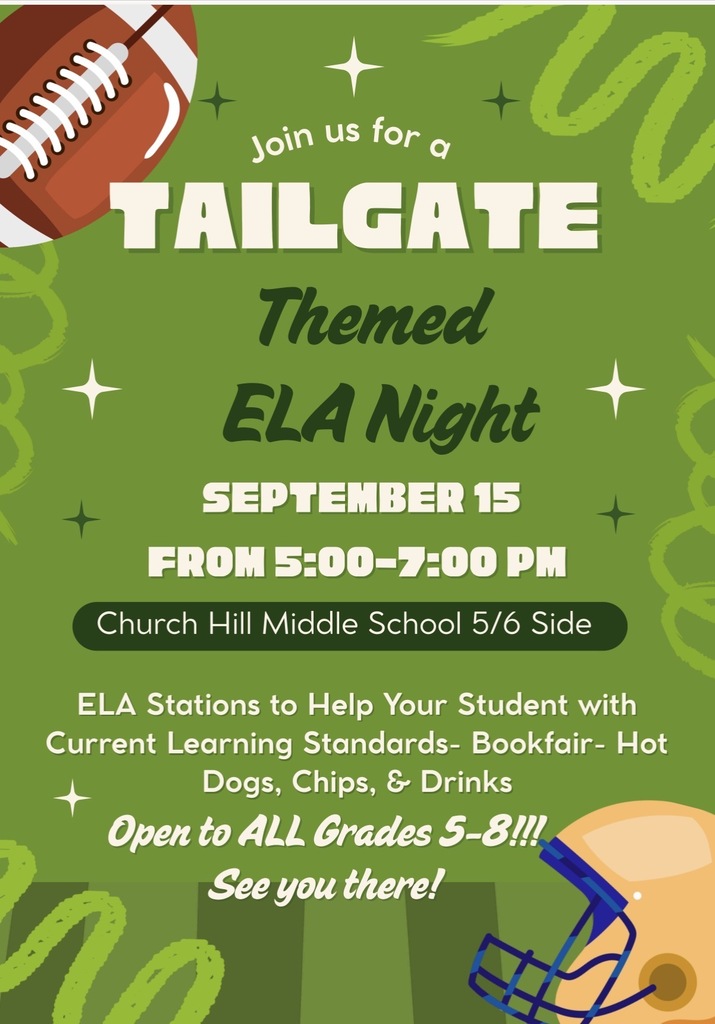 ELA Night September 15 from 5 - 7pm at 5/6 campus of chms